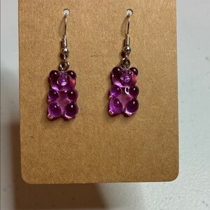 Purple Gummy Bear Earrings